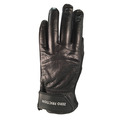 Zero Friction All Leather Universal-Fit Work Glove with strap, Black WG100007